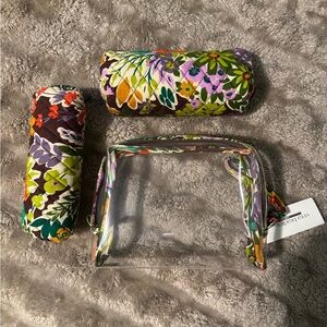 Vera Bradley 3 piece cosmetic set - Evening Garden